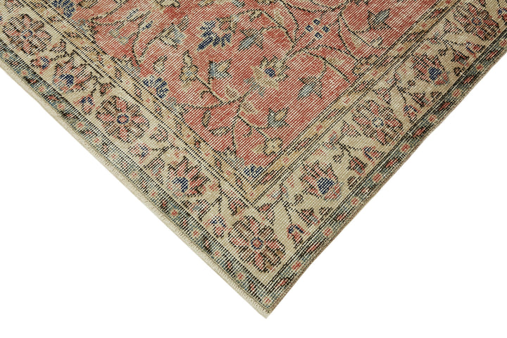 4x6 Red Turkish Vintage Area Rug - 45900