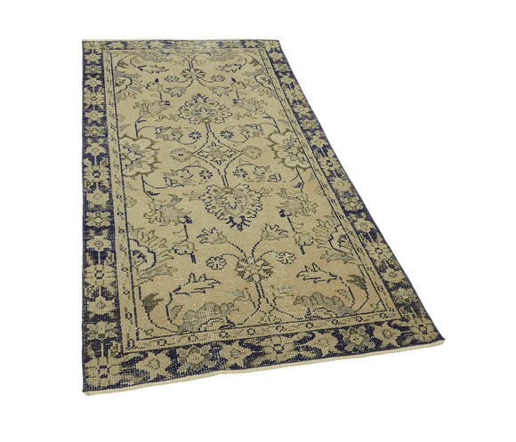 3x6 Beige Turkish Vintage Area Rug - 45901