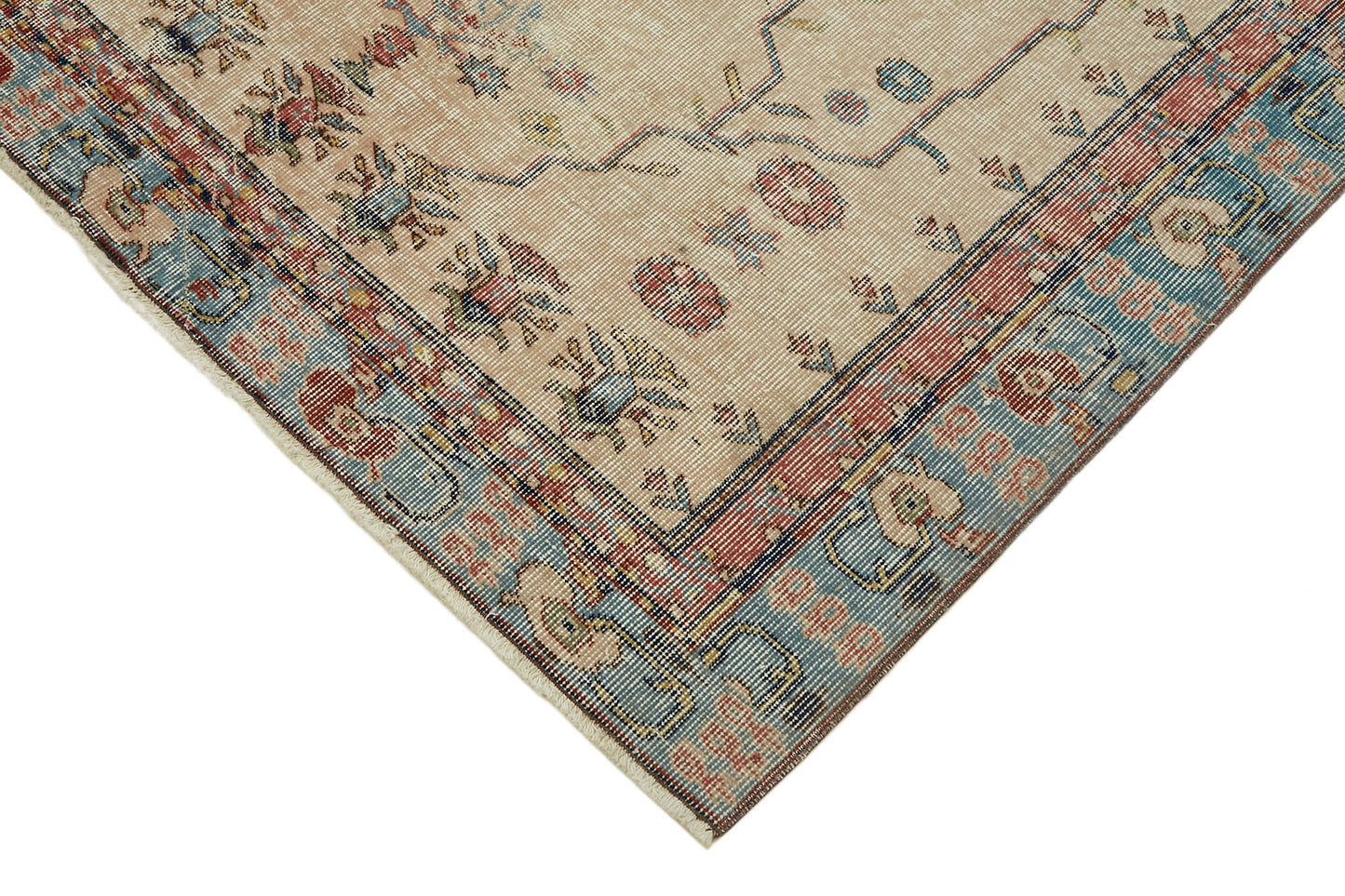 4x7 Beige Turkish Vintage Area Rug - 45902