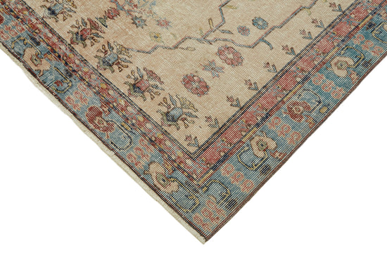 4x7 Beige Turkish Vintage Area Rug - 45902
