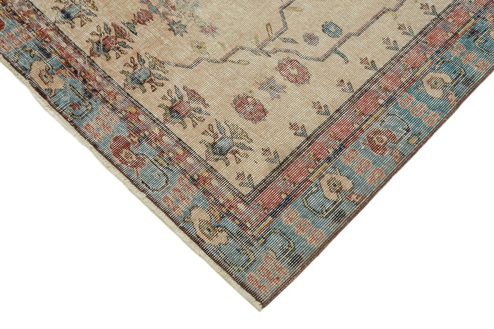 4x7 Beige Turkish Vintage Area Rug - 45902