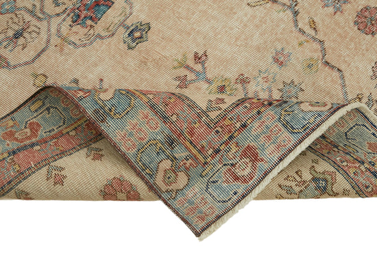 4x7 Beige Turkish Vintage Area Rug - 45902