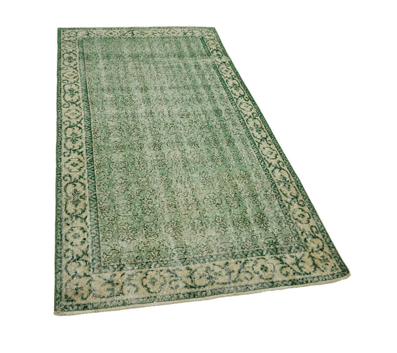 4x7 Green Turkish Vintage Area Rug - 45903