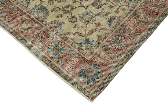 4x6 Beige Turkish Vintage Area Rug - 45904
