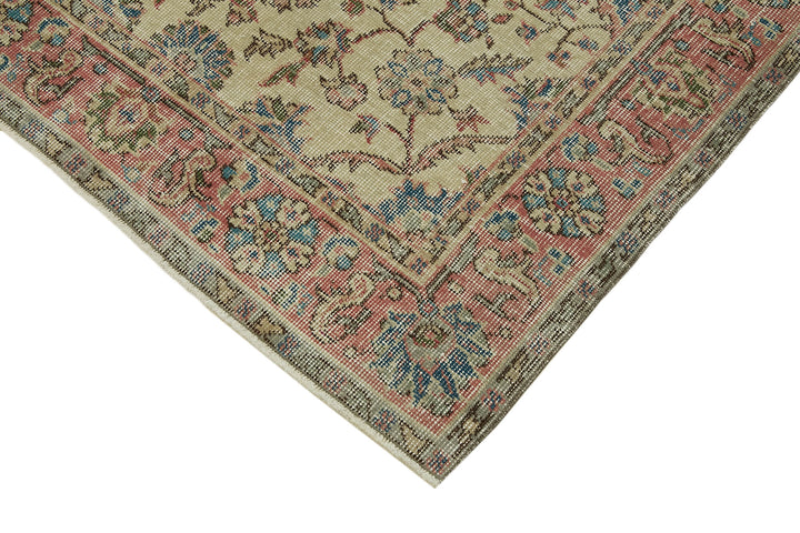 4x6 Beige Turkish Vintage Area Rug - 45904