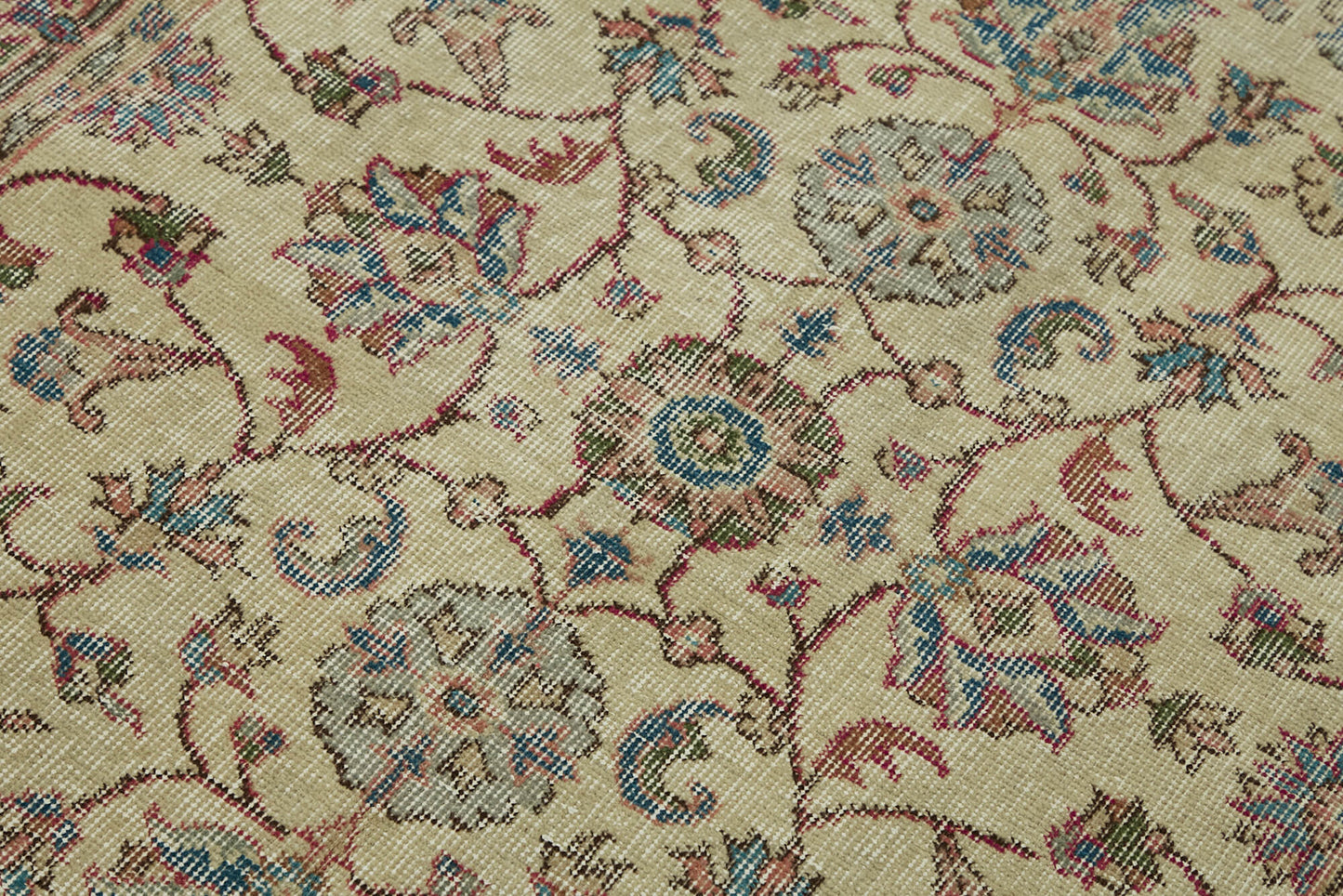 4x6 Beige Turkish Vintage Area Rug - 45904
