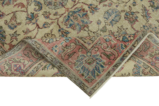 4x6 Beige Turkish Vintage Area Rug - 45904