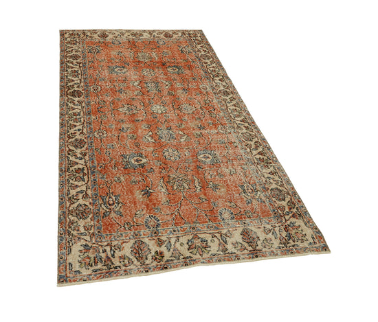 4x7 Beige Turkish Vintage Area Rug - 45905