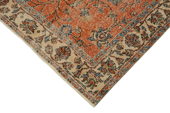 4x7 Beige Turkish Vintage Area Rug - 45905