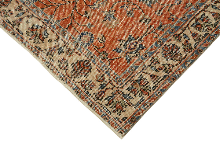 4x7 Beige Turkish Vintage Area Rug - 45905