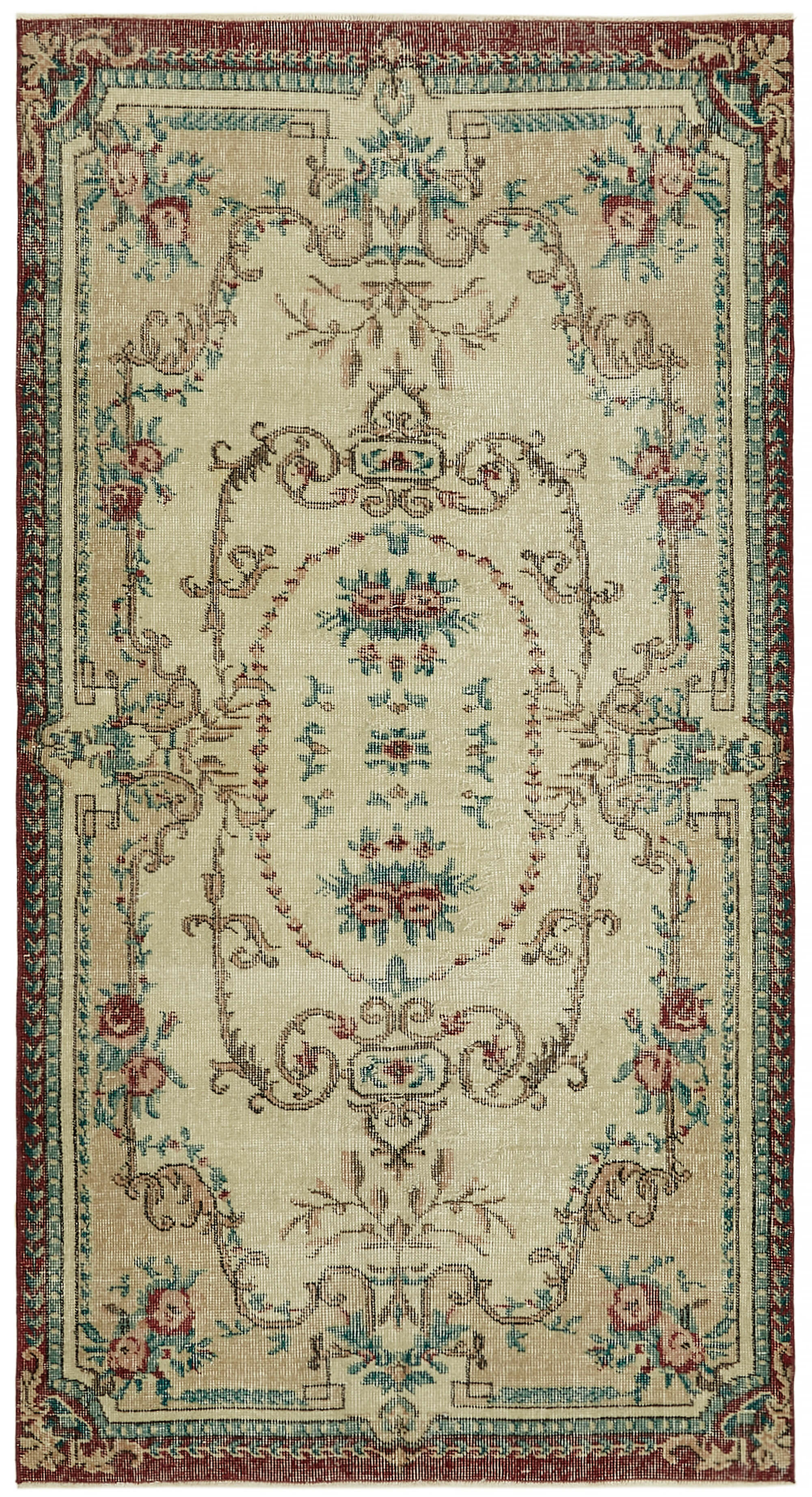 4x7 Red Turkish Vintage Area Rug - 45907