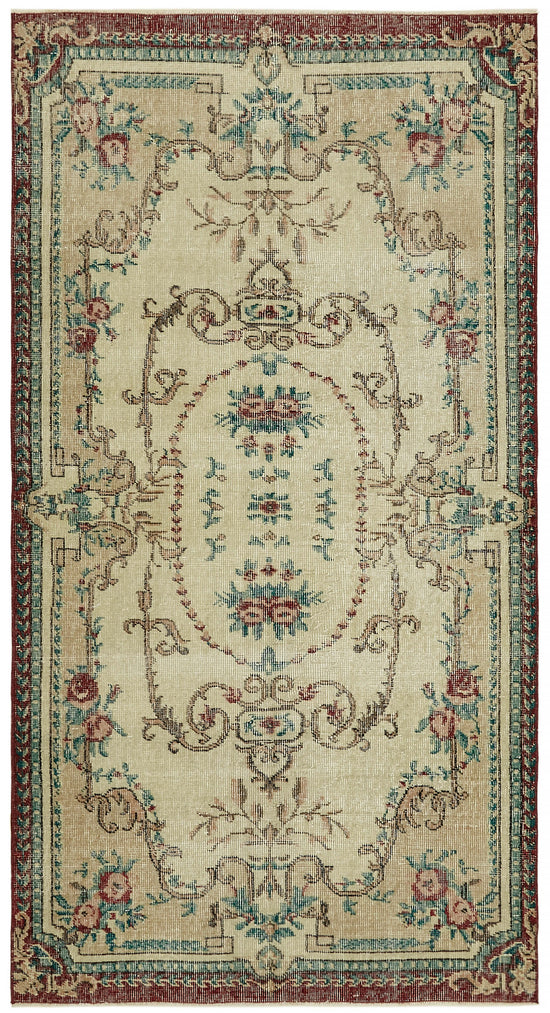 4x7 Red Turkish Vintage Area Rug - 45907