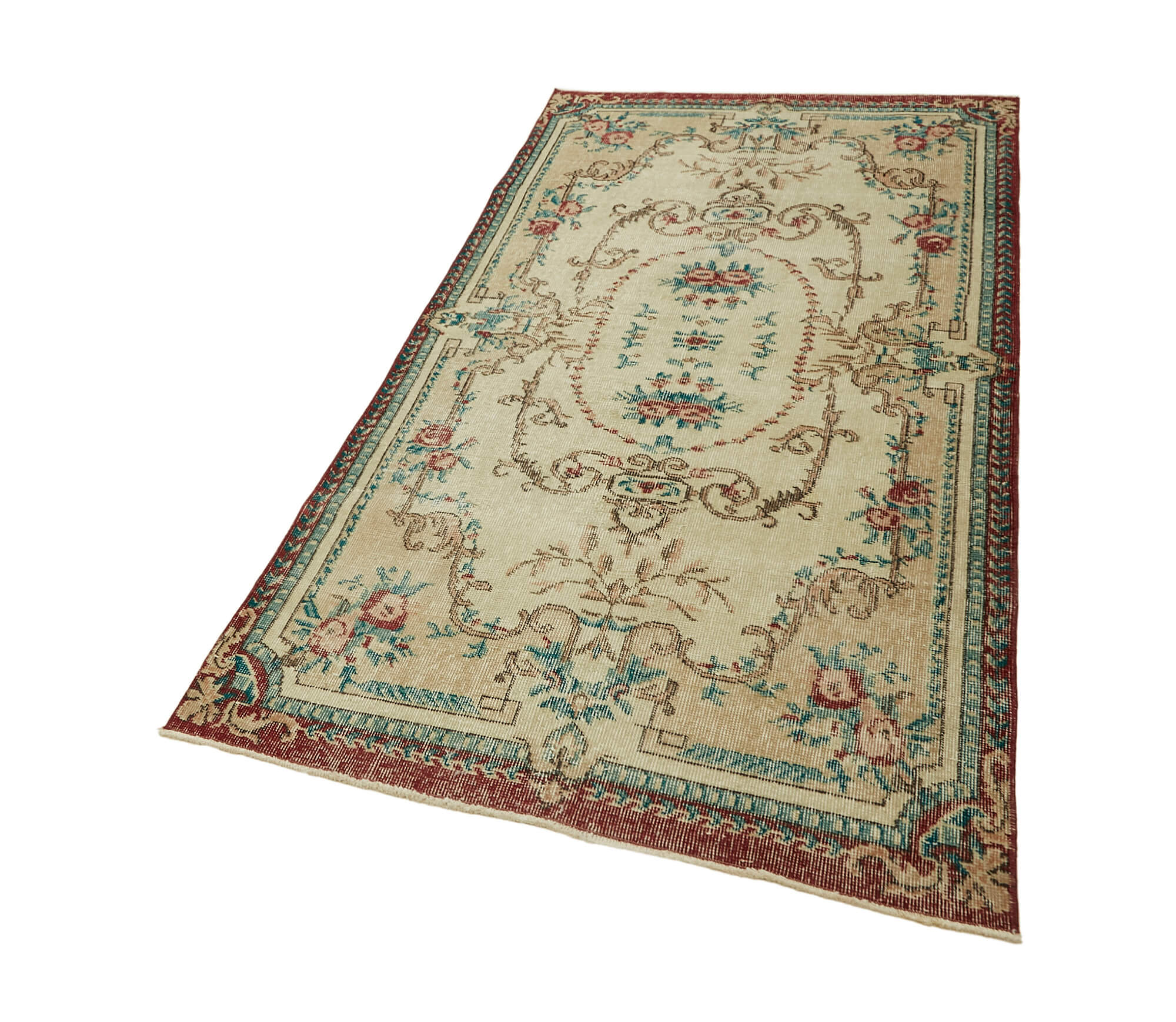 4x7 Red Turkish Vintage Area Rug - 45907