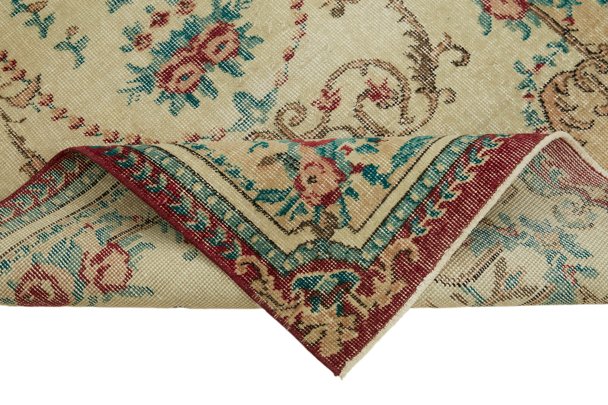 4x7 Red Turkish Vintage Area Rug - 45907