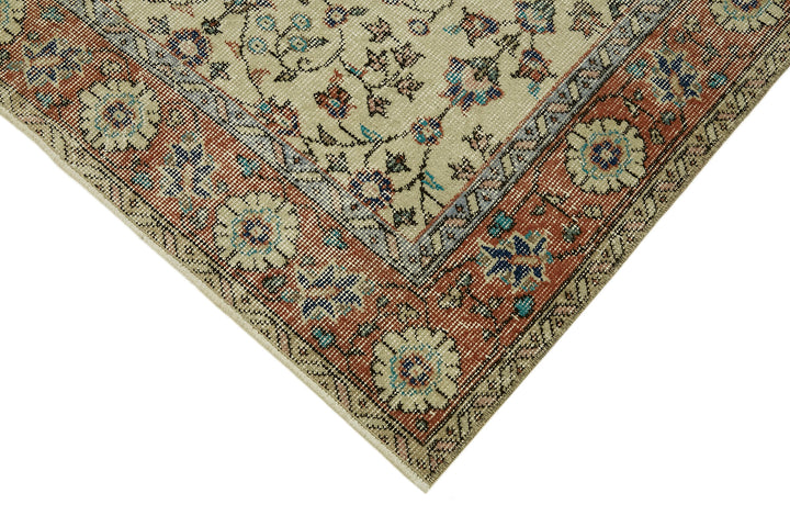 4x6 Beige Turkish Vintage Area Rug - 45908