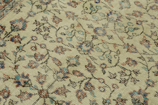 4x6 Beige Turkish Vintage Area Rug - 45908