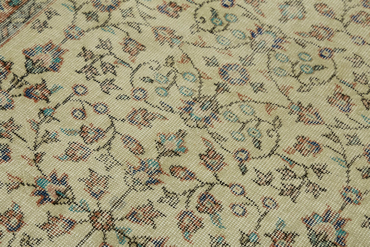 4x6 Beige Turkish Vintage Area Rug - 45908