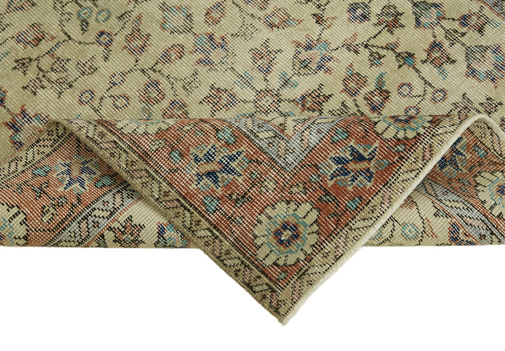 4x6 Beige Turkish Vintage Area Rug - 45908