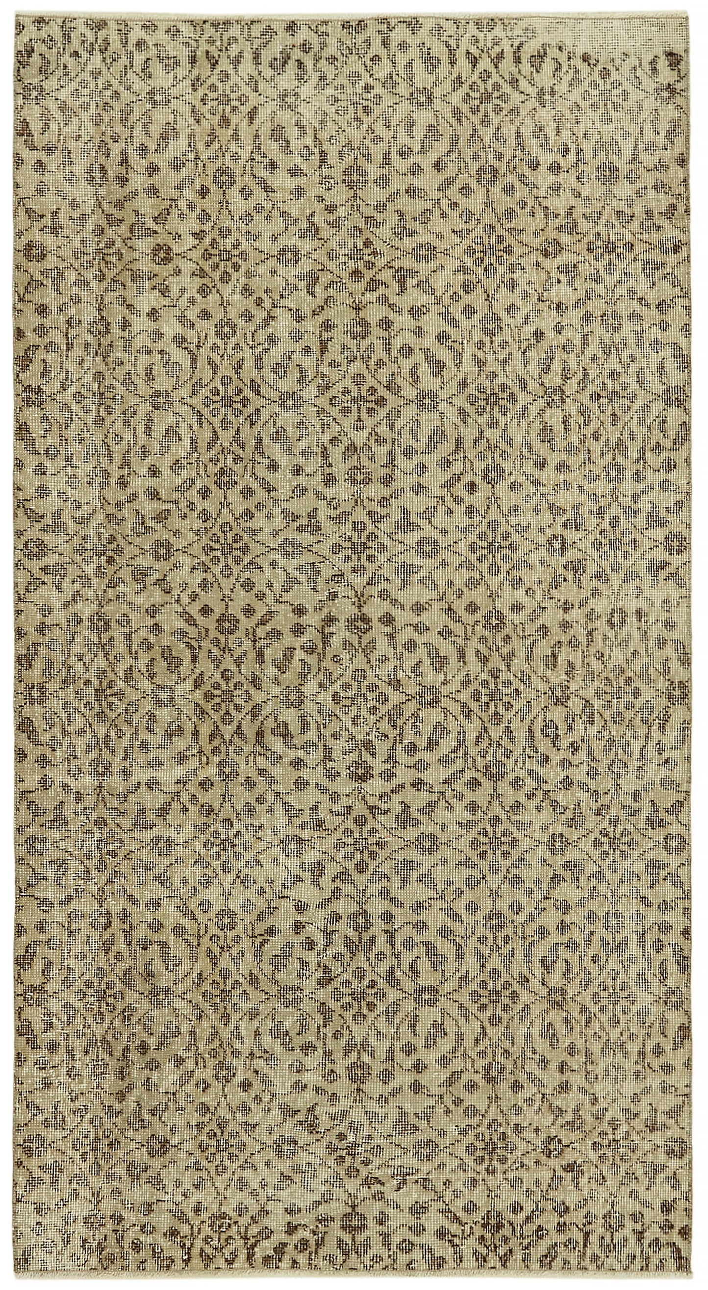 4x7 Beige Turkish Vintage Area Rug - 45909