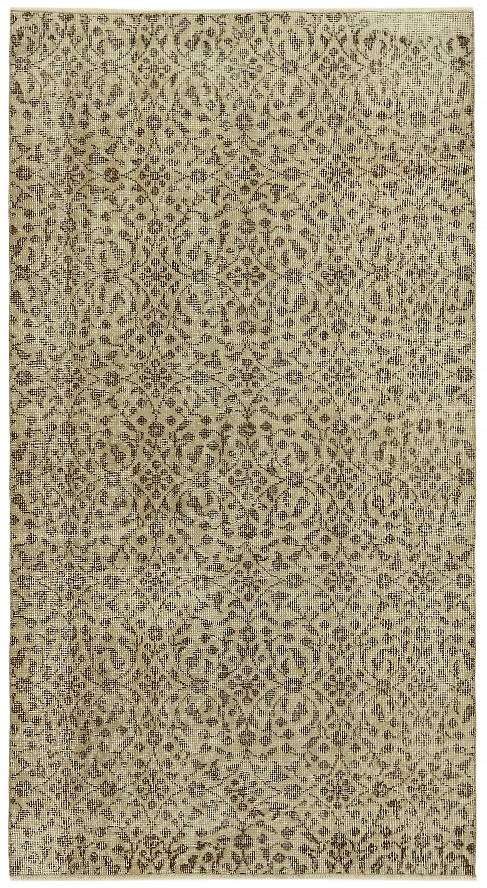 4x7 Beige Turkish Vintage Area Rug - 45909