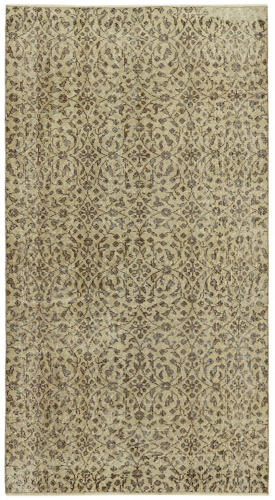 4x7 Beige Turkish Vintage Area Rug - 45909