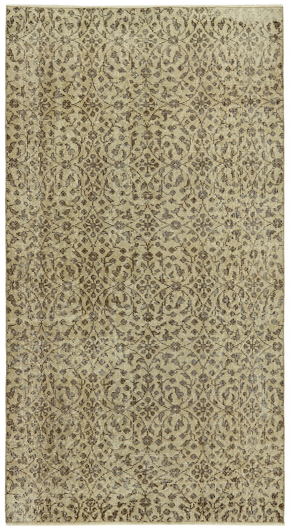 4x7 Beige Turkish Vintage Area Rug - 45909
