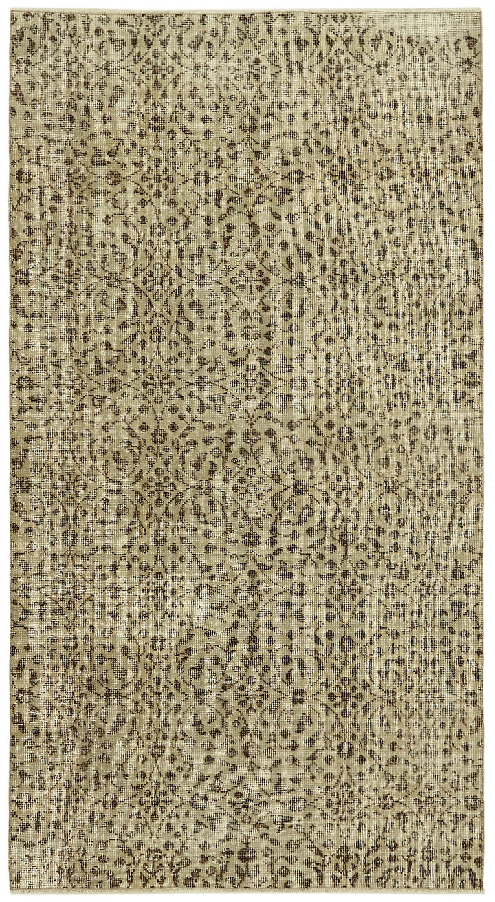 4x7 Beige Turkish Vintage Area Rug - 45909