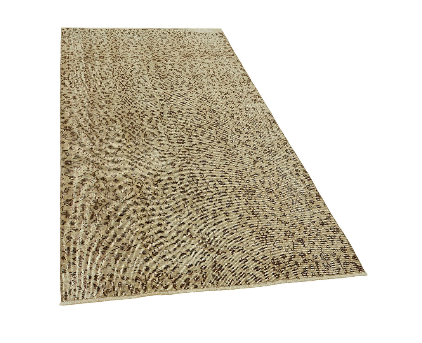 4x7 Beige Turkish Vintage Area Rug - 45909