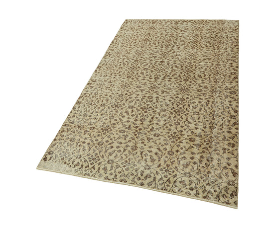 4x7 Beige Turkish Vintage Area Rug - 45909
