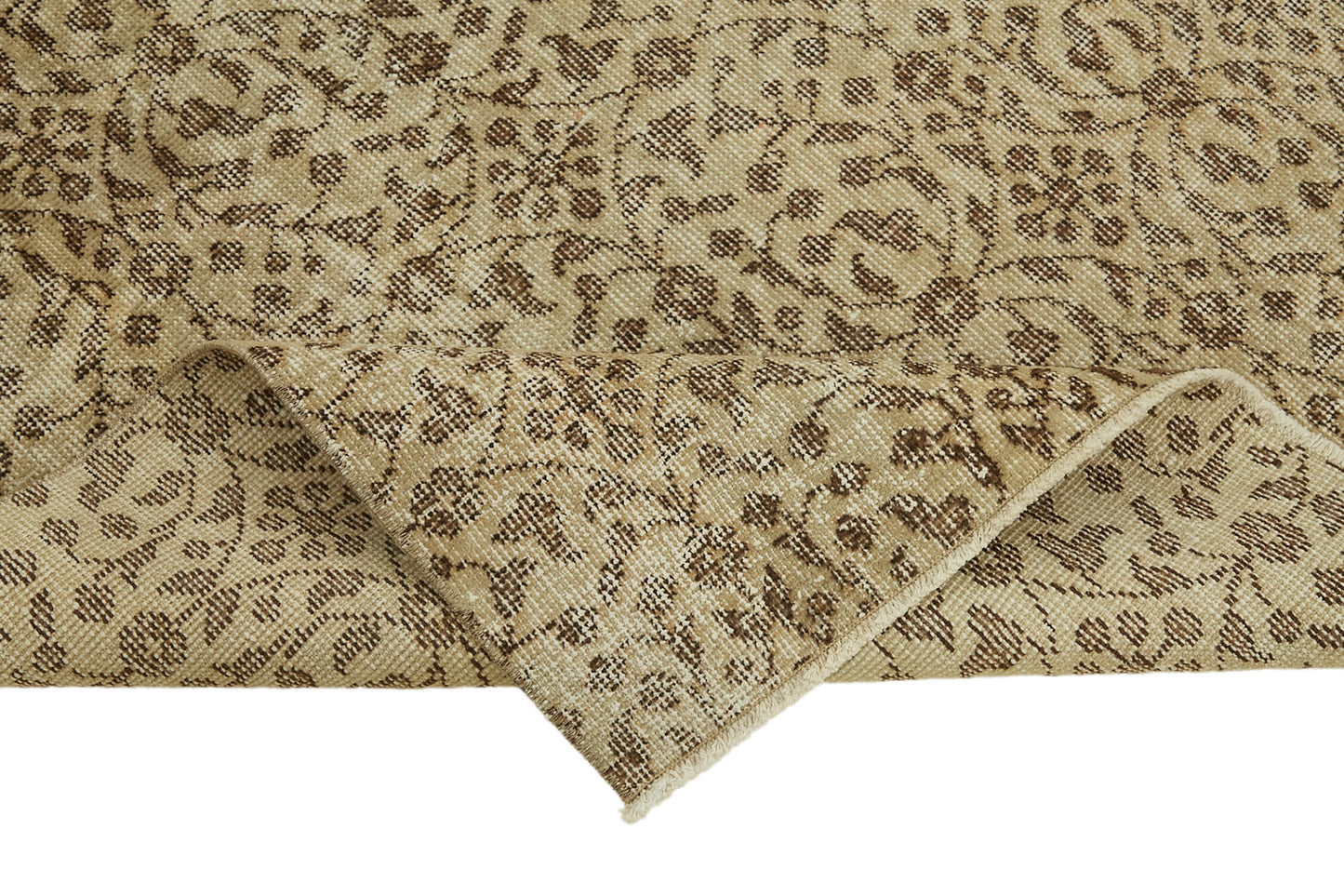 4x7 Beige Turkish Vintage Area Rug - 45909