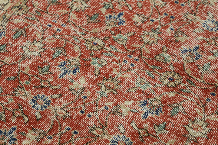 4x7 Red Turkish Vintage Area Rug - 45910