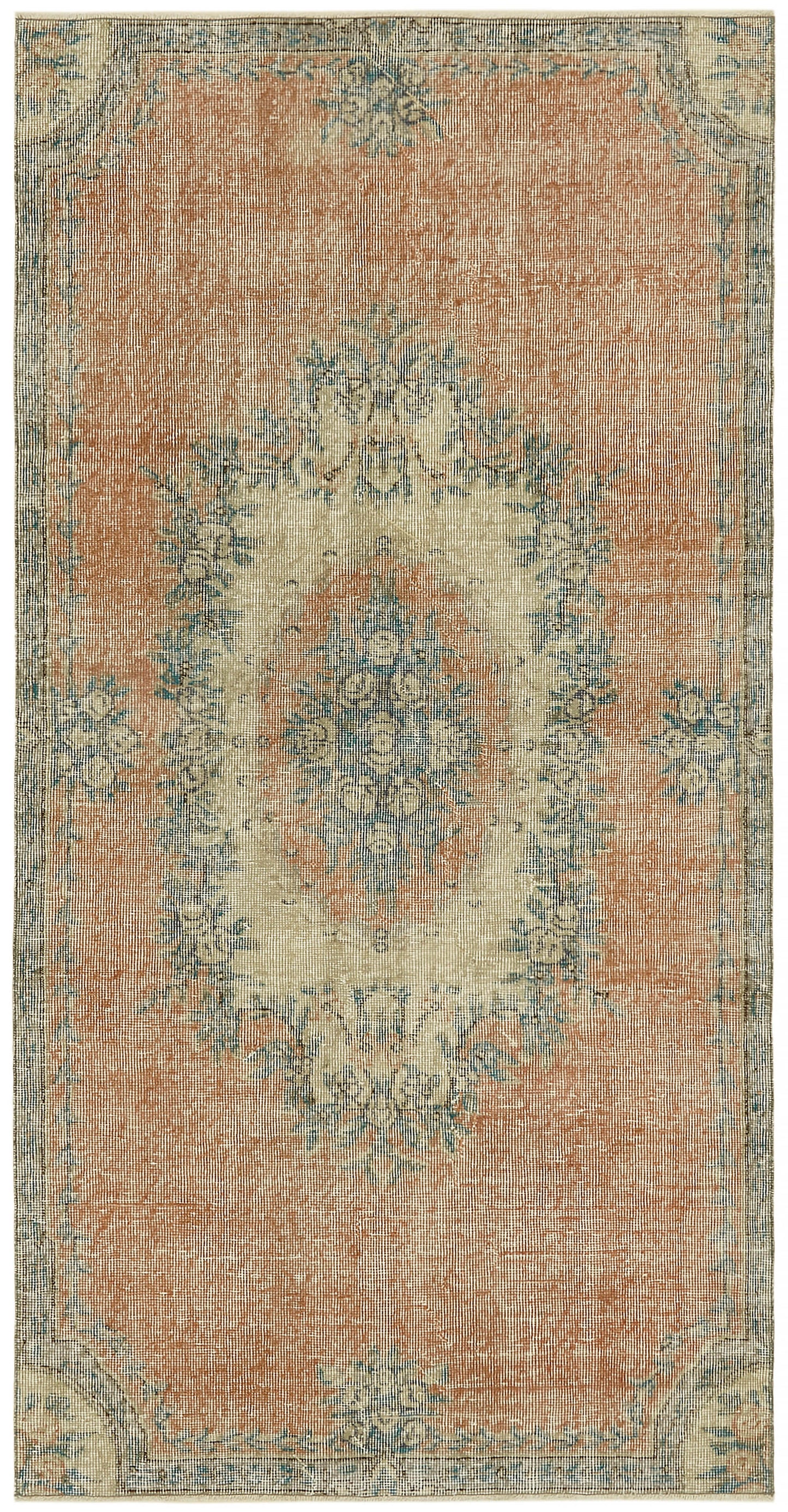 4x7 Beige Turkish Vintage Area Rug - 45911