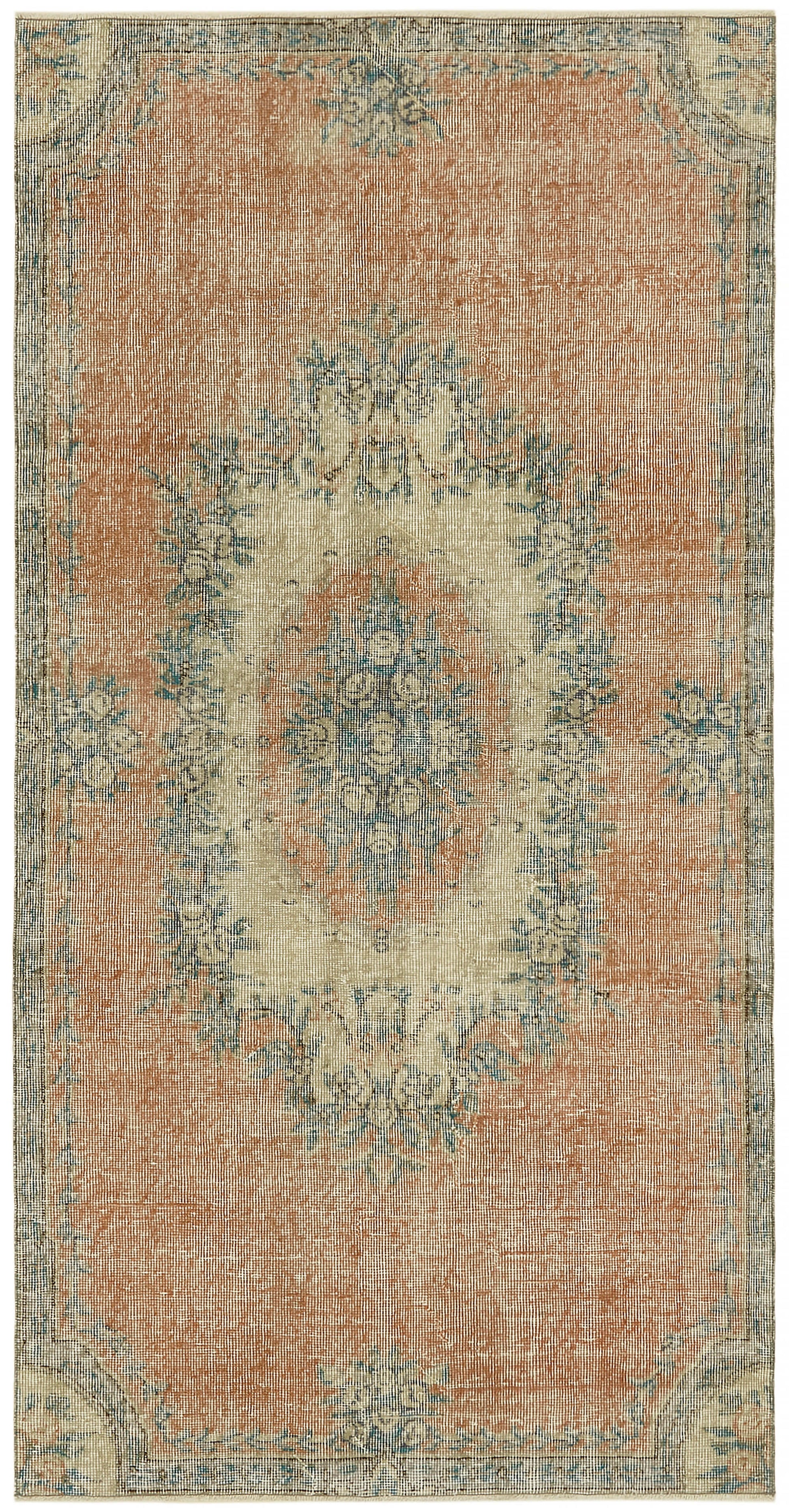 4x7 Beige Turkish Vintage Area Rug - 45911