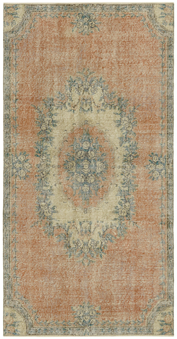 4x7 Beige Turkish Vintage Area Rug - 45911