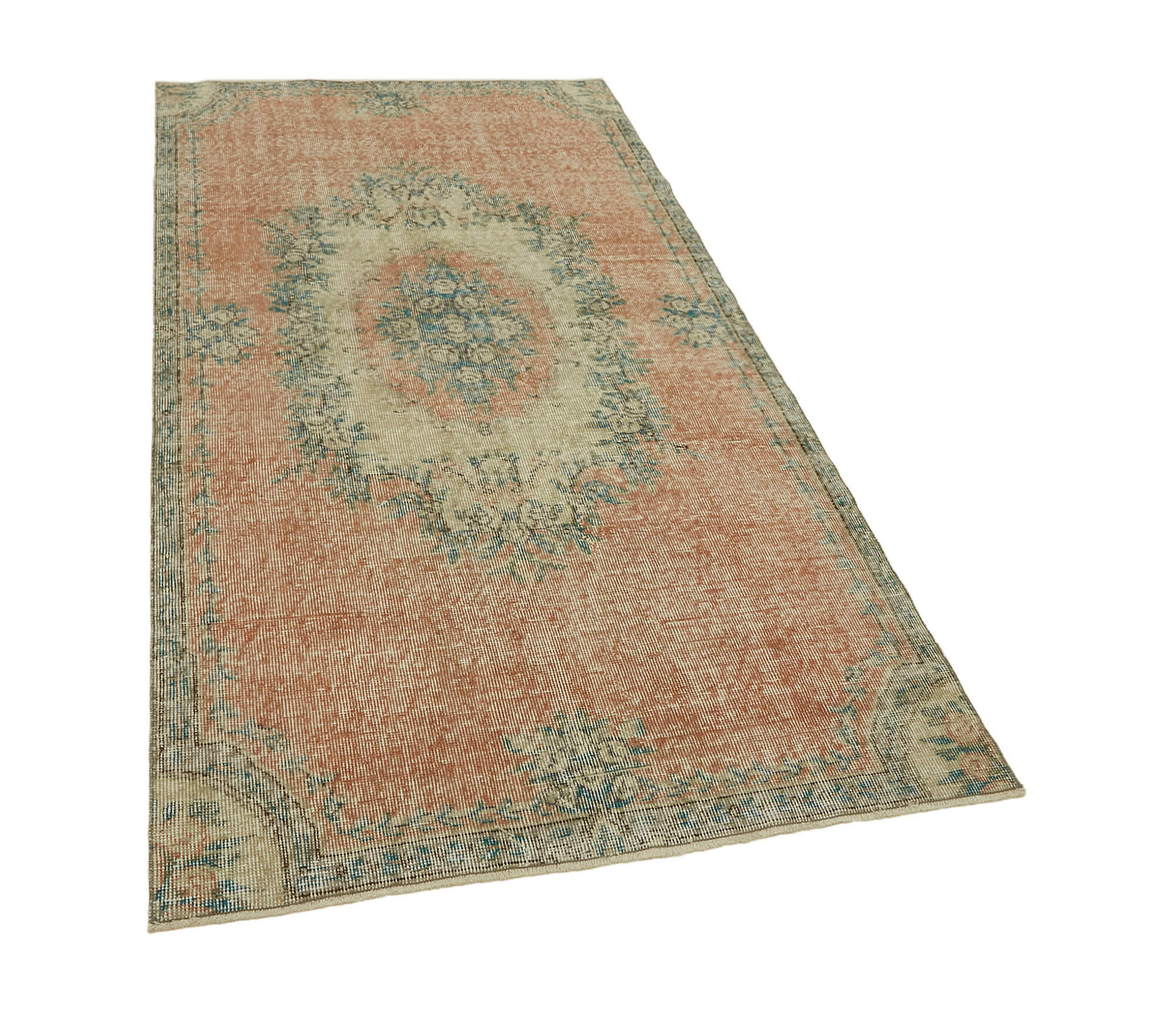 4x7 Beige Turkish Vintage Area Rug - 45911