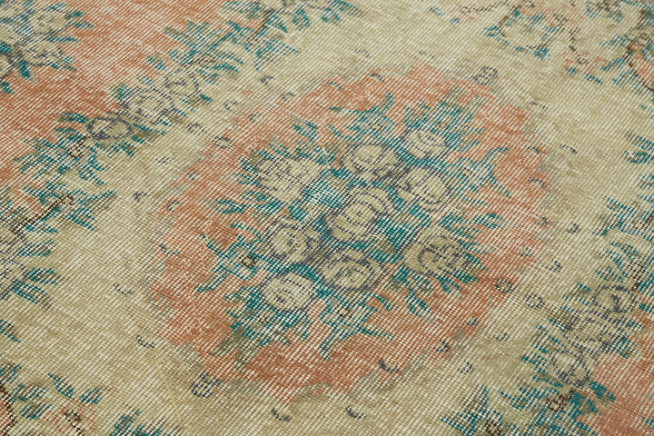 4x7 Beige Turkish Vintage Area Rug - 45911