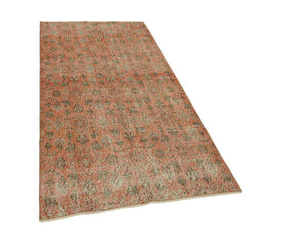 3x7 Orange Turkish Vintage Area Rug - 45912