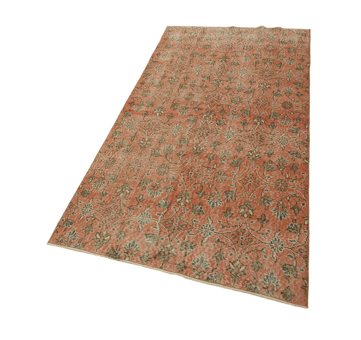 3x7 Orange Turkish Vintage Area Rug - 45912