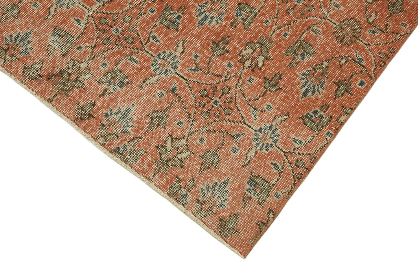 3x7 Orange Turkish Vintage Area Rug - 45912