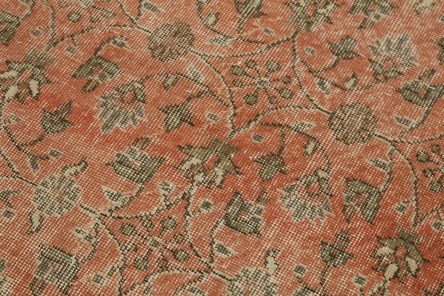 3x7 Orange Turkish Vintage Area Rug - 45912