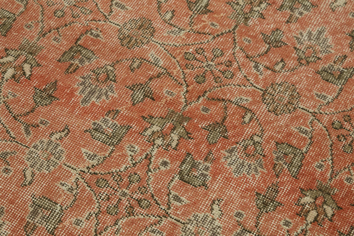 3x7 Orange Turkish Vintage Area Rug - 45912