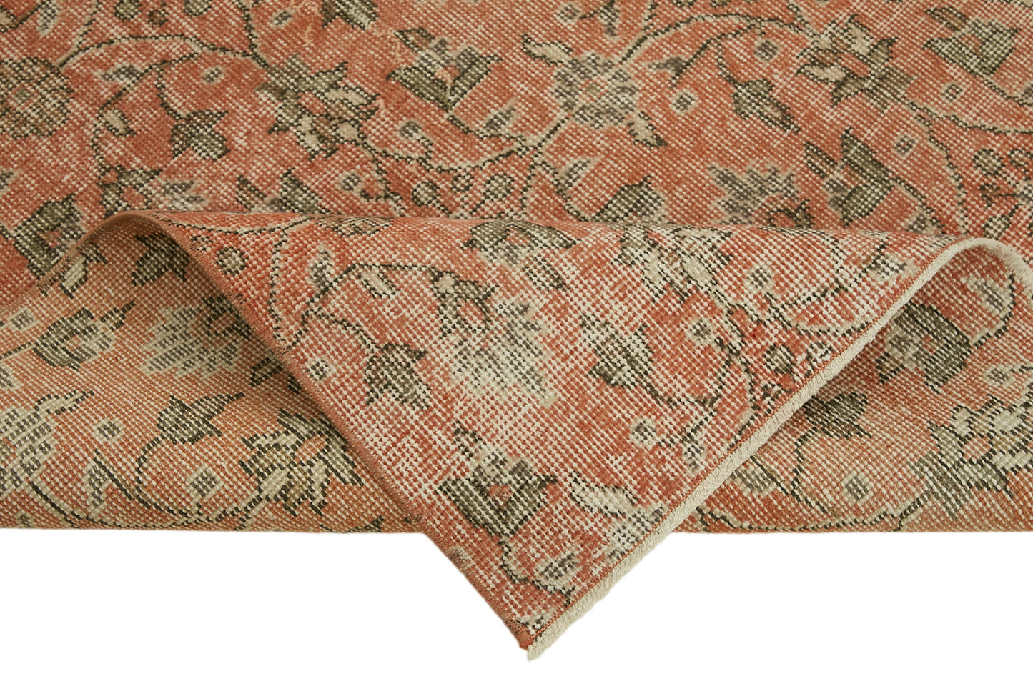 3x7 Orange Turkish Vintage Area Rug - 45912