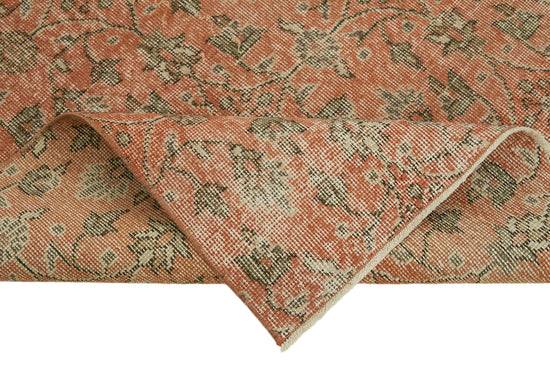 3x7 Orange Turkish Vintage Area Rug - 45912
