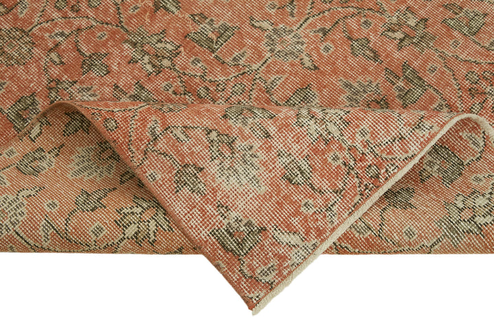 3x7 Orange Turkish Vintage Area Rug - 45912