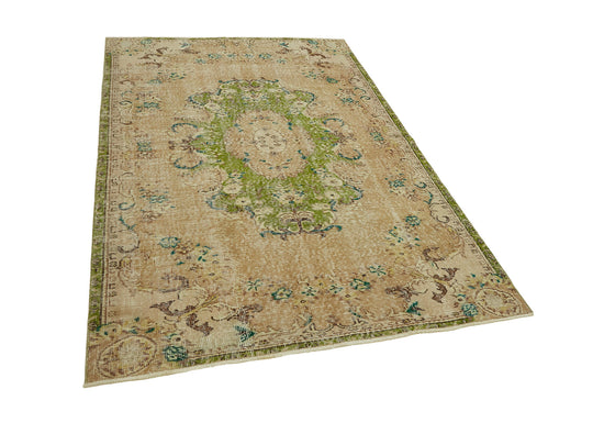 4x7 Beige Turkish Vintage Area Rug - 45914