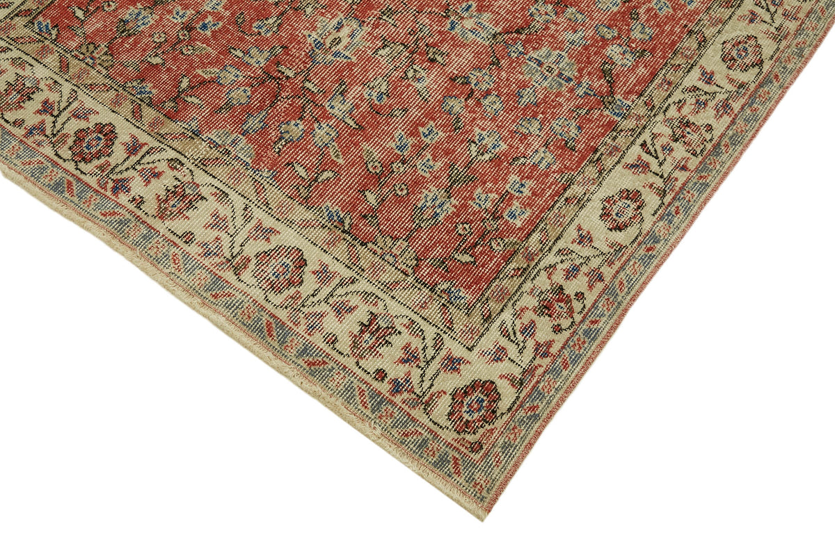 4x7 Red Turkish Vintage Area Rug - 45915