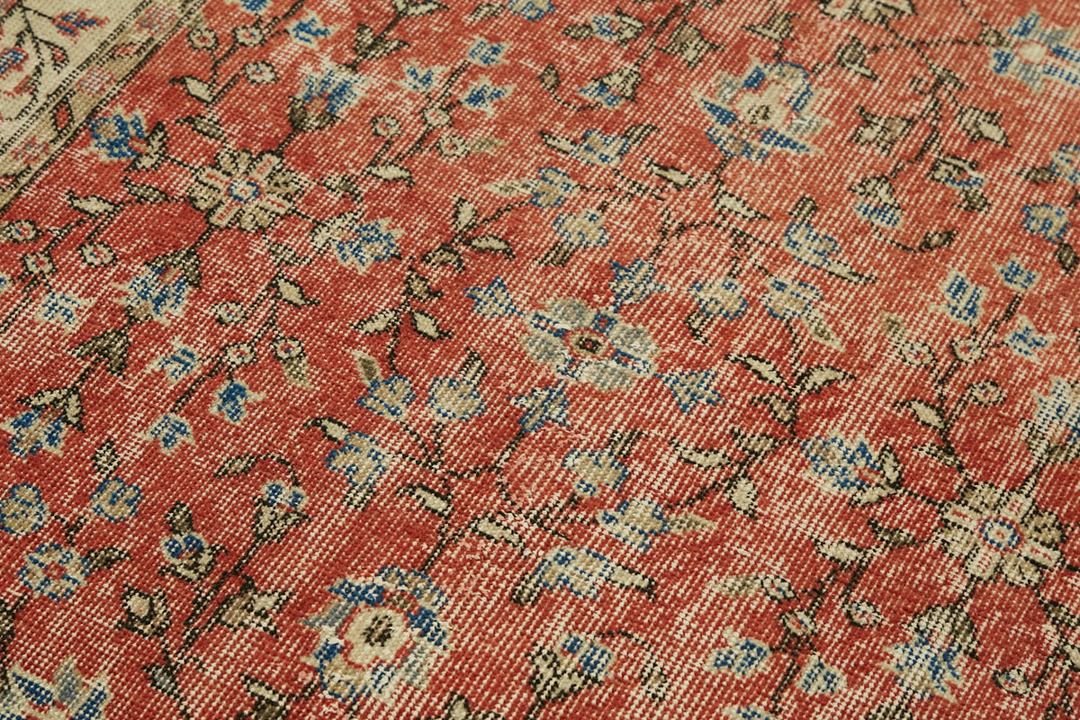 4x7 Red Turkish Vintage Area Rug - 45915