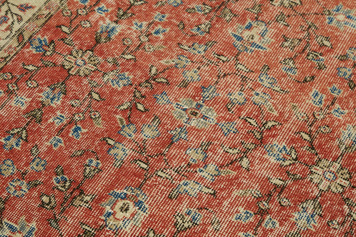 4x7 Red Turkish Vintage Area Rug - 45915