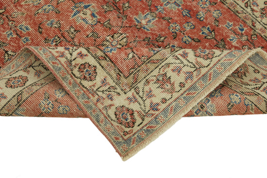 4x7 Red Turkish Vintage Area Rug - 45915