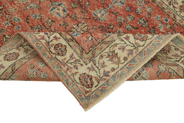 4x7 Red Turkish Vintage Area Rug - 45915